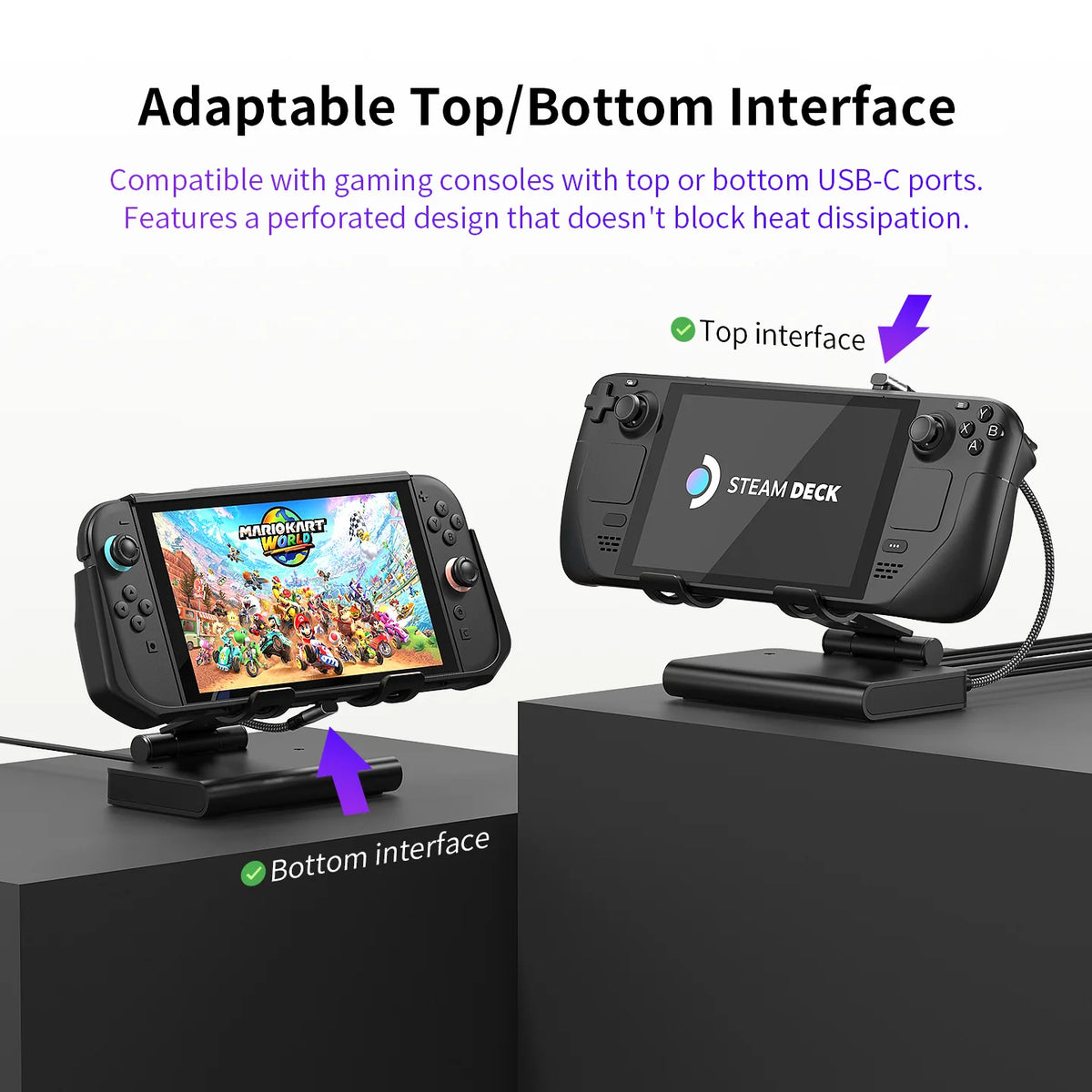 100W Switch 2 Docking Station with Dual Cooling Fan 4K 60Hz 