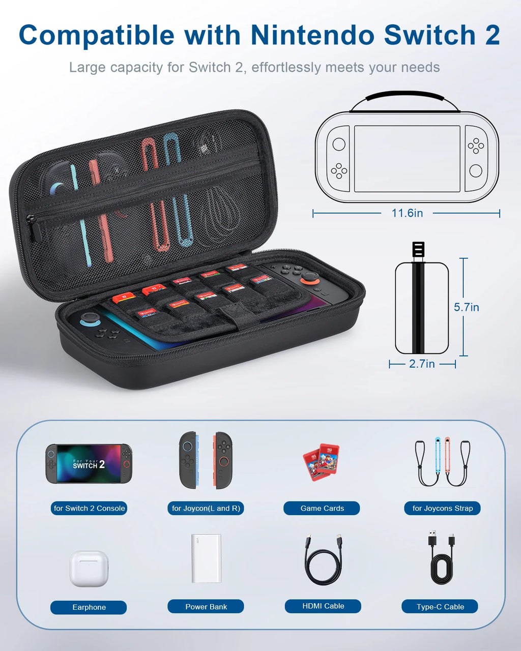 Travel Carrying Protective Case For Nintendo Switch 2 Consol