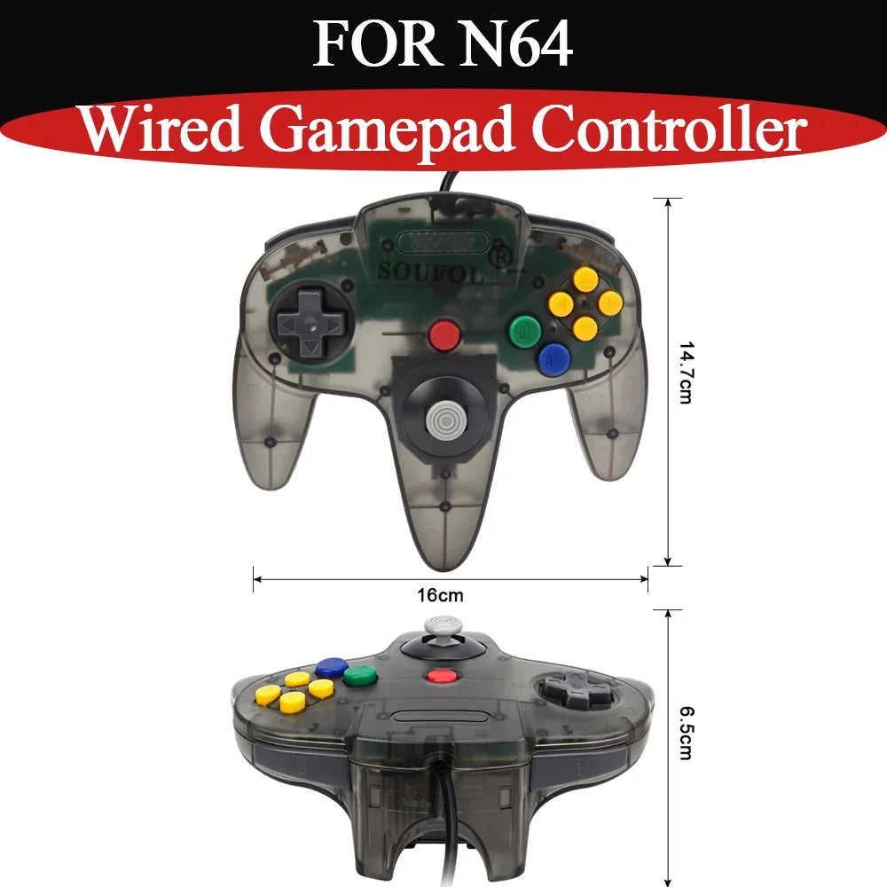 For N64 Colorful Wired Handle Controller Durable Replacement