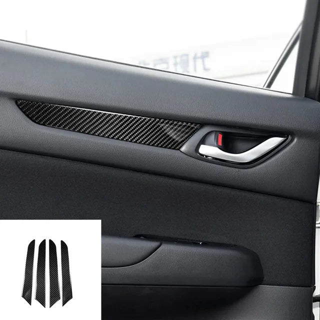 For Mazda CX-5 CX5 2017 2018 Electronic Handbrake Knob Button Panel Cover Trim Sticker Carbon Fiber Interior Auto Assesories