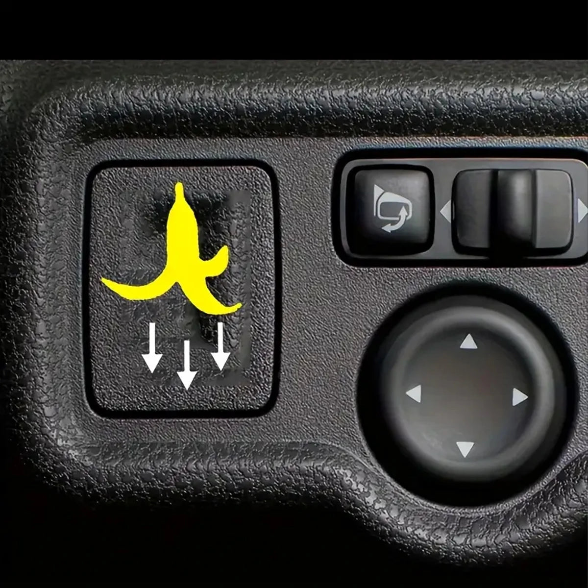 2 Pcs Car Stickers - Banana Peel Button Decals Waterproof PV