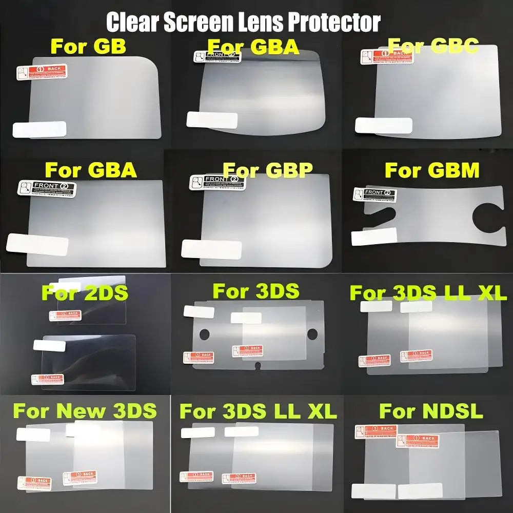 1pcs Top Bottom HD Clear Protective Film For GB GBA GBC GBA 