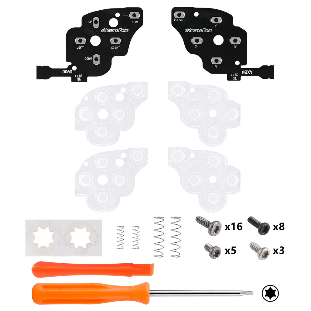 eXtremeRate Face Clicky Kit for Steam Deck OLED Handheld Console Dpad View A B X Y Menu Keys Face Buttons Mouse Clicky Kit