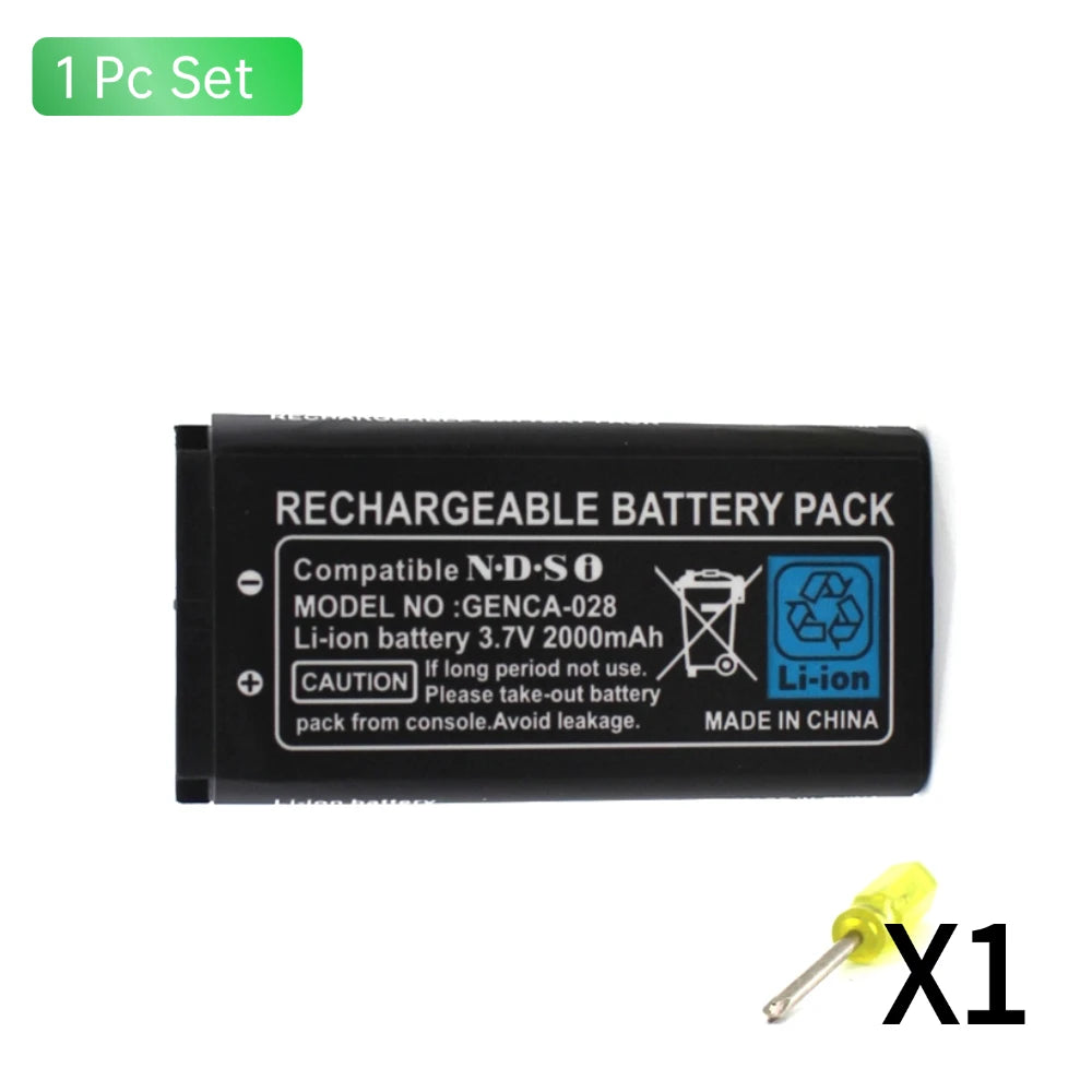 PUJIMAX 2000mAh Rechargeable Lithium-ion Battery 3.7V for Nintendo DSi NDSi Game Console Battery Replacement Batteries Pack