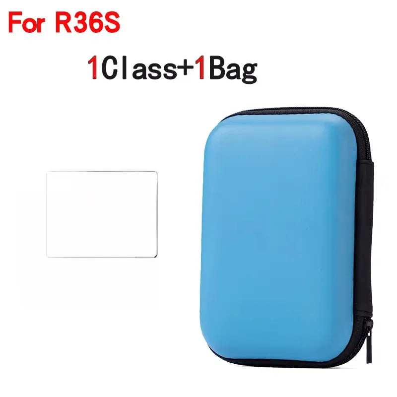 For R36S/R35XX Game Console Storage Bag EVA Hard Portable Protective Case Accessories R36S Silicone Cover Screen Protector Film