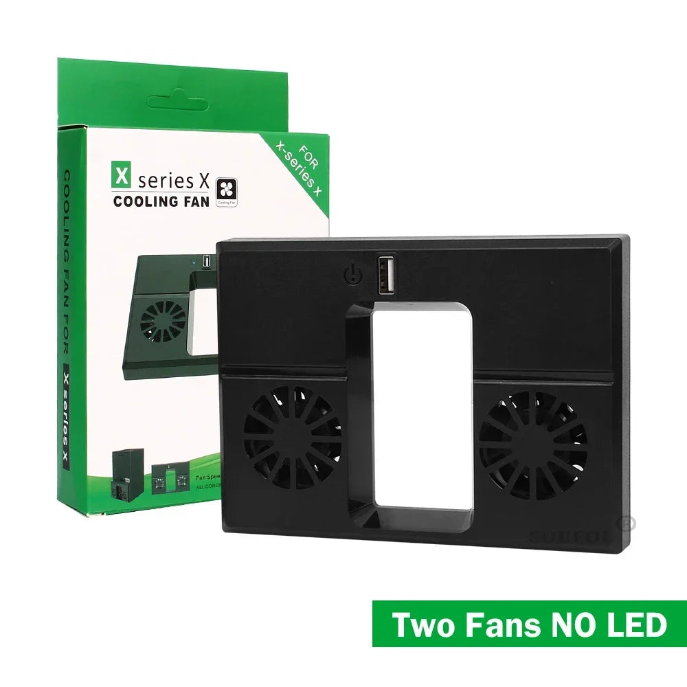 RGB Cooling Fan For Xbox Series X Console Game Host Cooling Fan Dock Bases Brackets Vertical Stand Host Side Radiators For Xbox