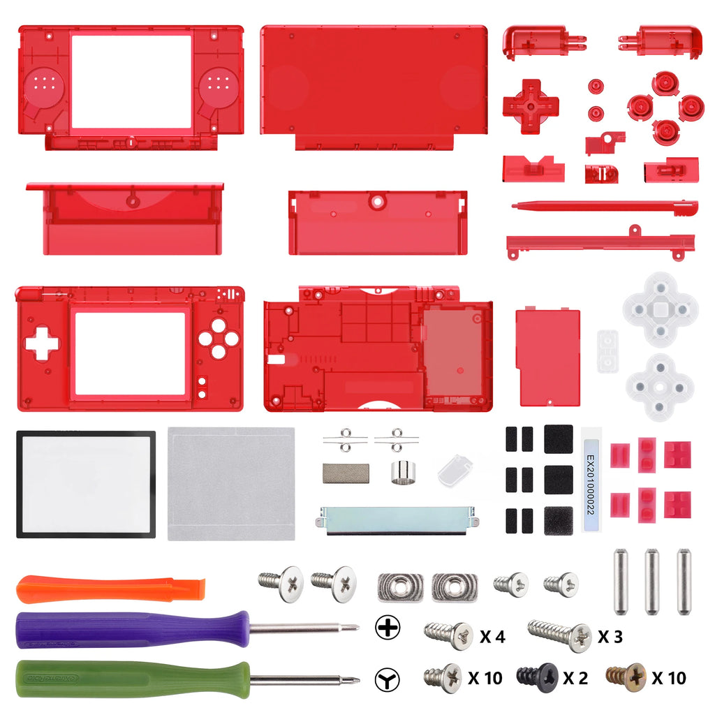eXtremeRate Replacement Full Housing Shell for Nintendo DS Lite Custom Case Cover Button Screen Len for NDSL - Clear Series