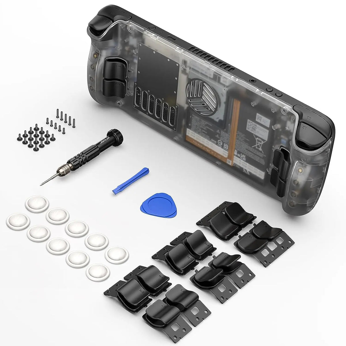 Steam Deck Transparent Back Plate Vents Version DIY Clear Ed