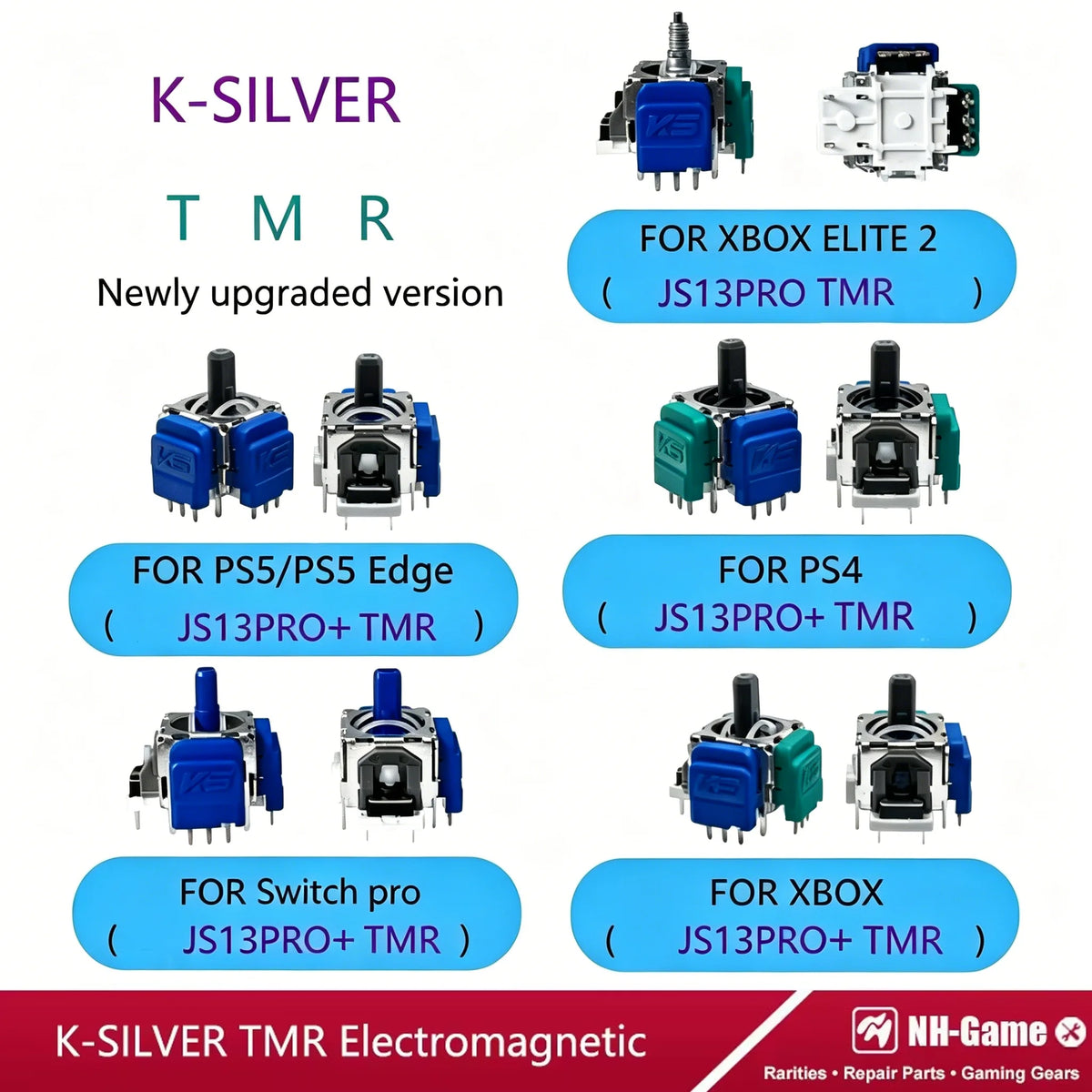 10/20PCS K-SILVER JS13 Pro+ TMR Electromagnetic Joystick For