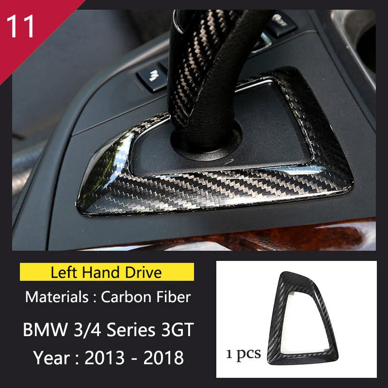 For BMW 3 4 Series 3GT F30 F32 F34 Car Styling interior Gearshift AC CD button Panel Door Armrest Decoration Cover Trim Sticker