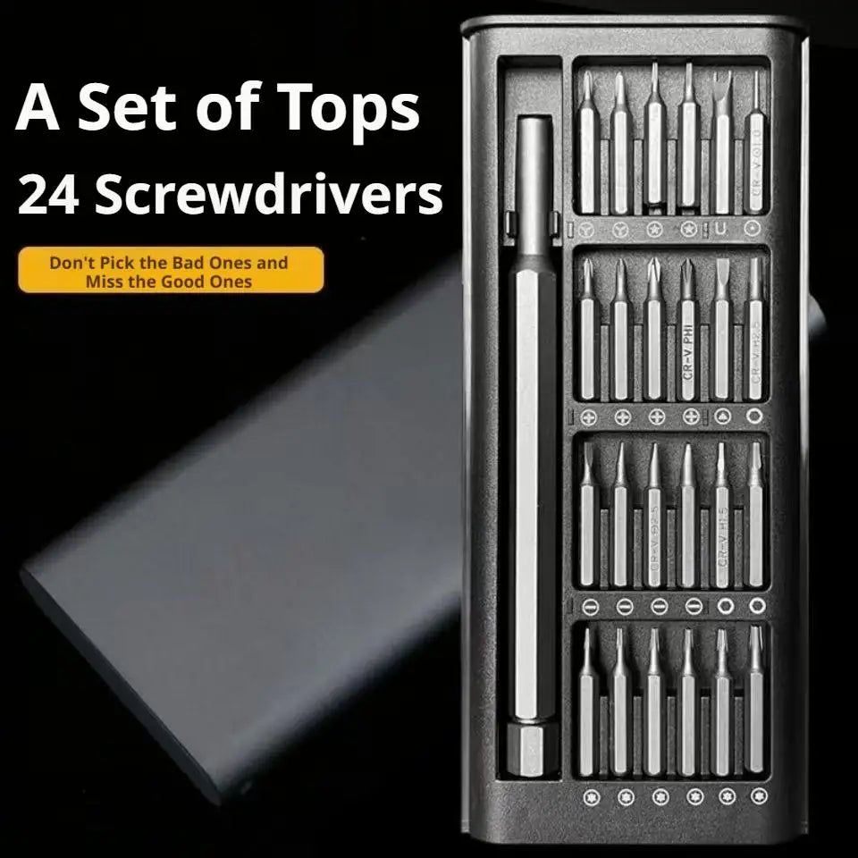24 in 1 Precision Screwdriver Set Alloy Steel Bits Portable 