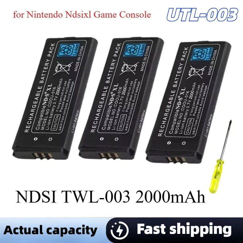 UTL-003 NDS XL Replacement Battery 3.7V 2000mAh for Nintendo