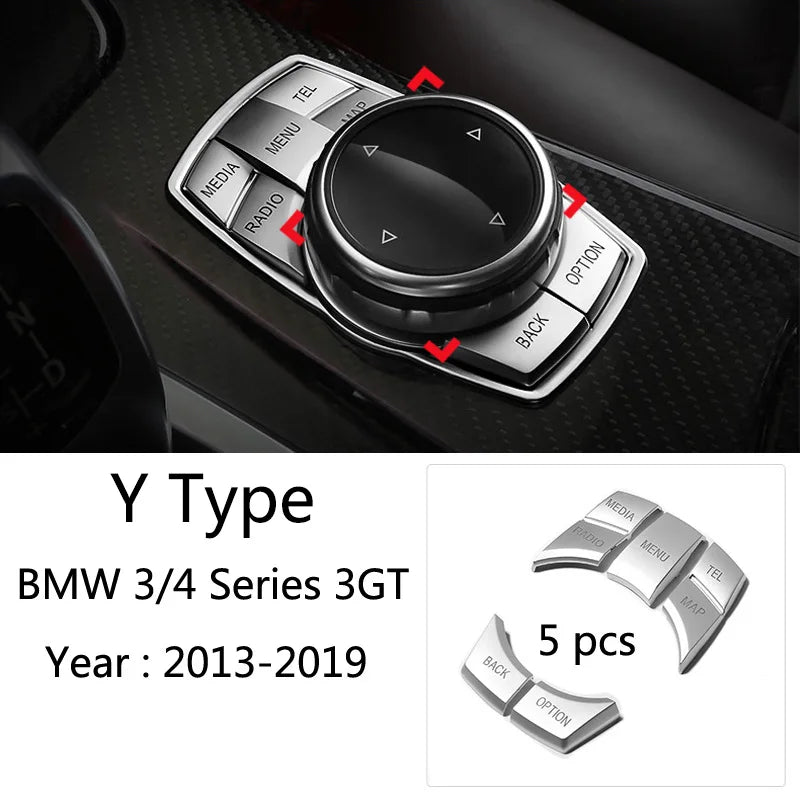 Chrome Car Styling CD Panel Switch Button Cover Sticker Trim For BMW 3 4 Series F30 F32 F34 F35 F36 320i 318i Inner Accessories
