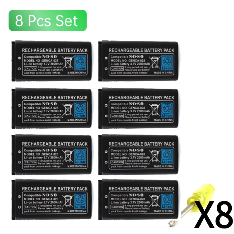 PUJIMAX 2000mAh Rechargeable Lithium-ion Battery 3.7V for Nintendo DSi NDSi Game Console Battery Replacement Batteries Pack