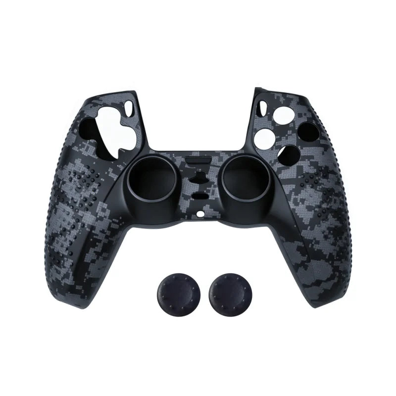 Controller Skin Shell for PS5 Controller Silicone Cover Case Rubber Thumb Grip Gaps Touch Pad Sticker Sponge For PS5 Fit In Dock