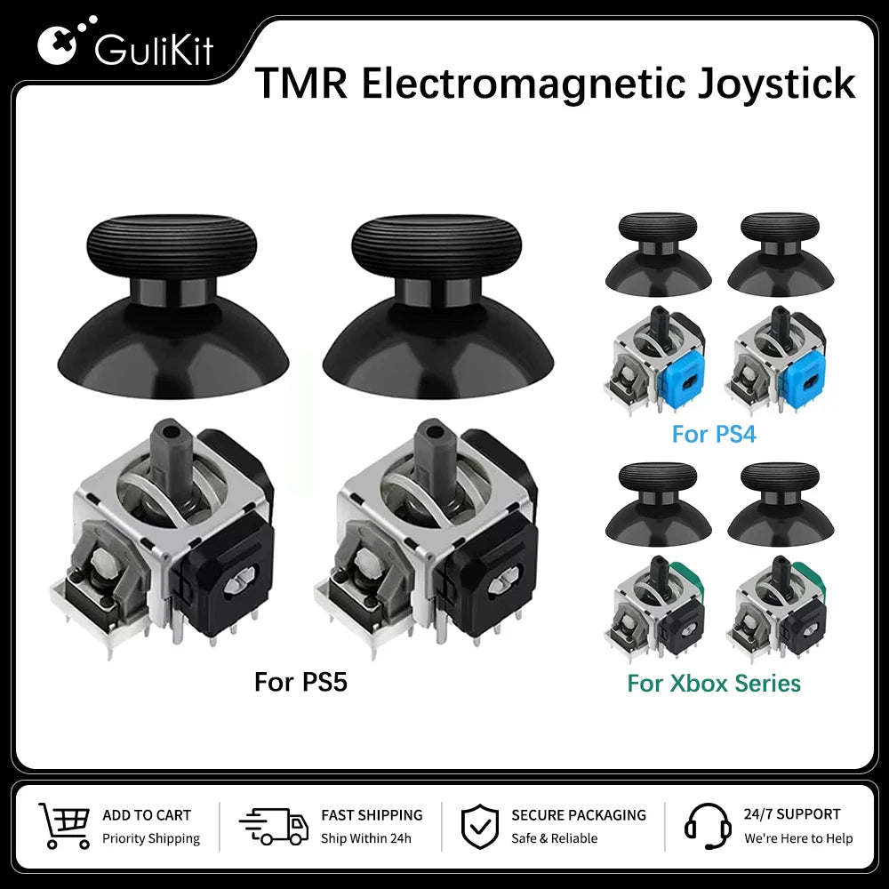 10 Pairs GuliKit TMR Joystick for PS4 PS5/PS5 Edge Gamepad f