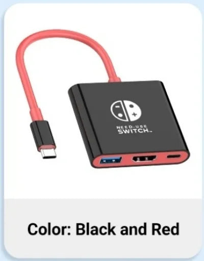 Portable Switch Docking Station TYPE-C Hub with HDMI and USB 3.0 Perfect for Travel and Gaming