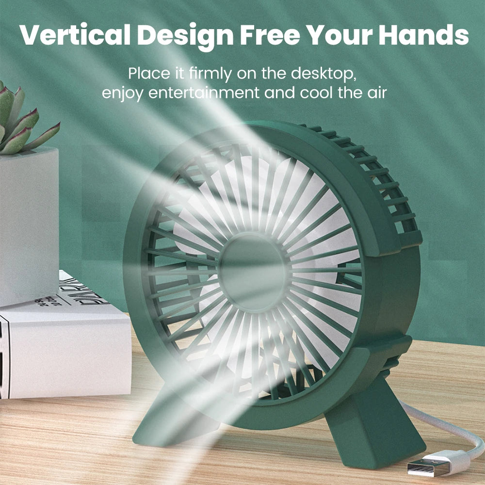 Mini USB Desk Fan Portable Rechargeable Fan Ultra Quiet For 