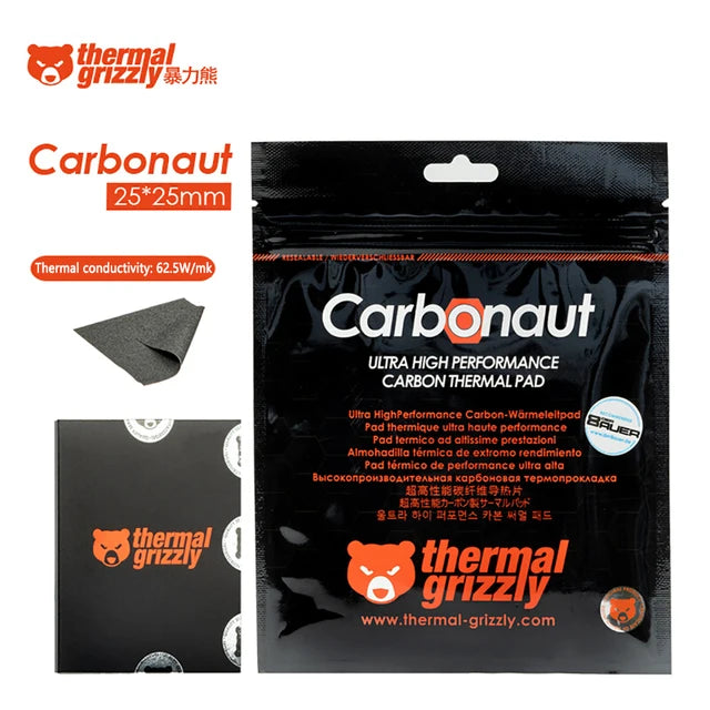 Thermal Grizzly Carbonaut 0.2mm Carbon Thermal Pad Non-Adhesive Flexible Reusable CPU/GPU/PS4/Motherboard Thermal Silicone Pad