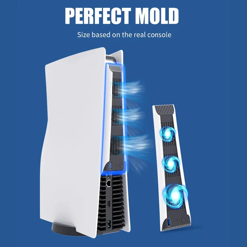For PS5 Console External Host Cooling Fan Vertical Stand Ext