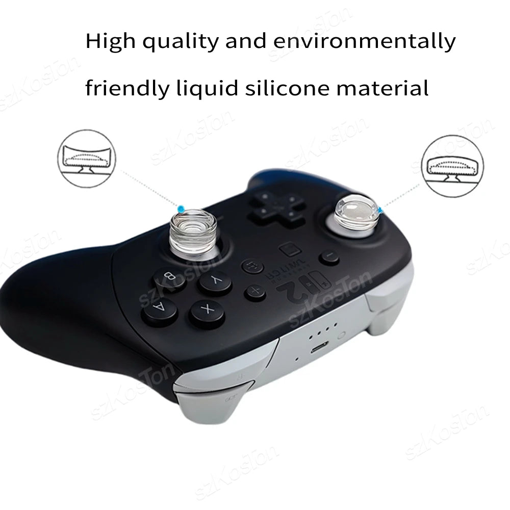Clear Thumb Grips Caps for Switch 2 Pro Controller Anti-Slip