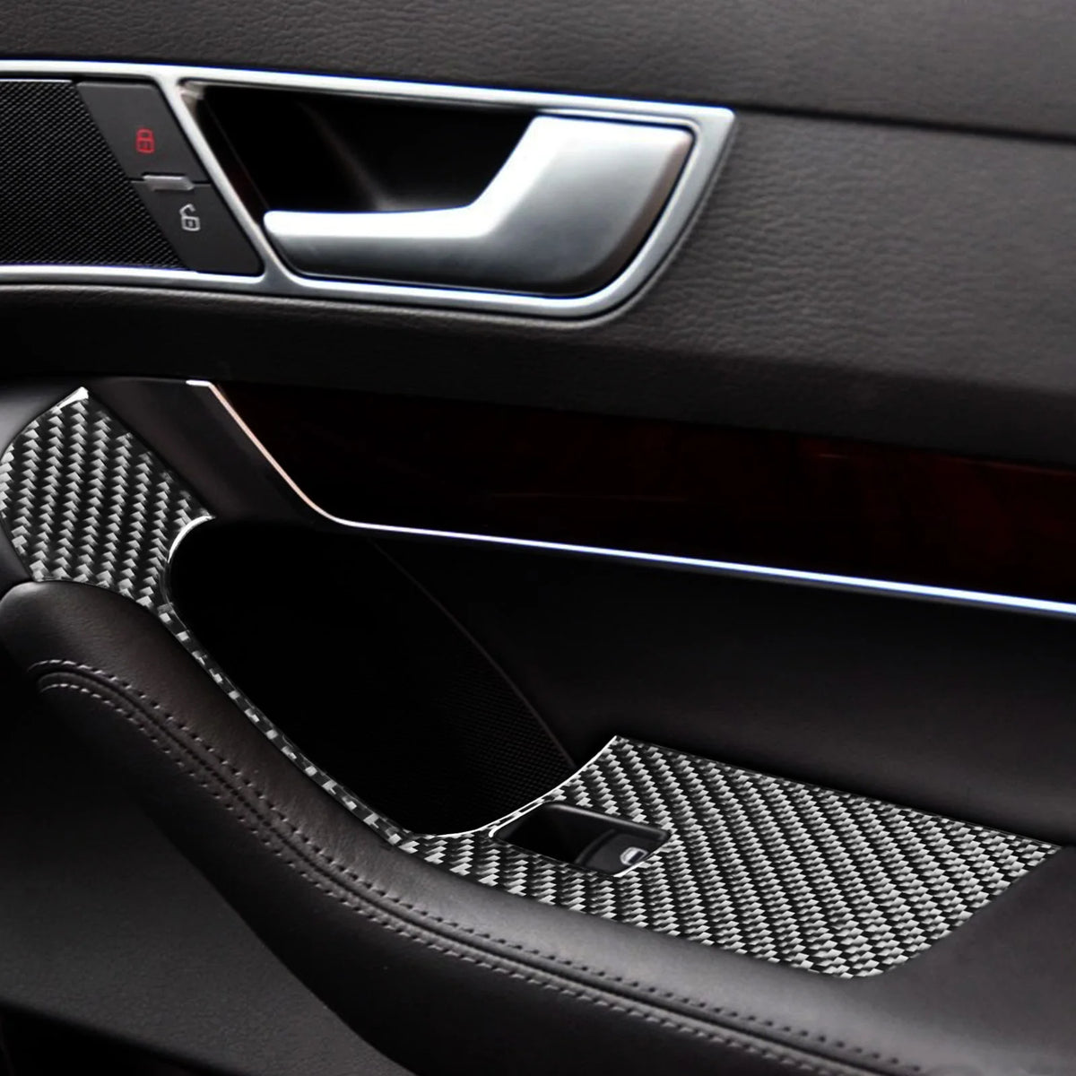 For Audi A6 S6 C6 2005-2011 Carbon Fiber Window Lift Control