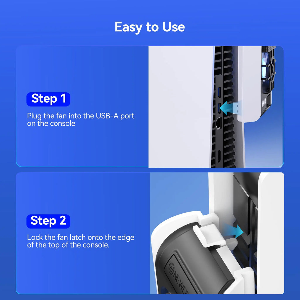 NEWDERY PS5 Cooling Fan 9 Blades And Larger Auto Speed Coole