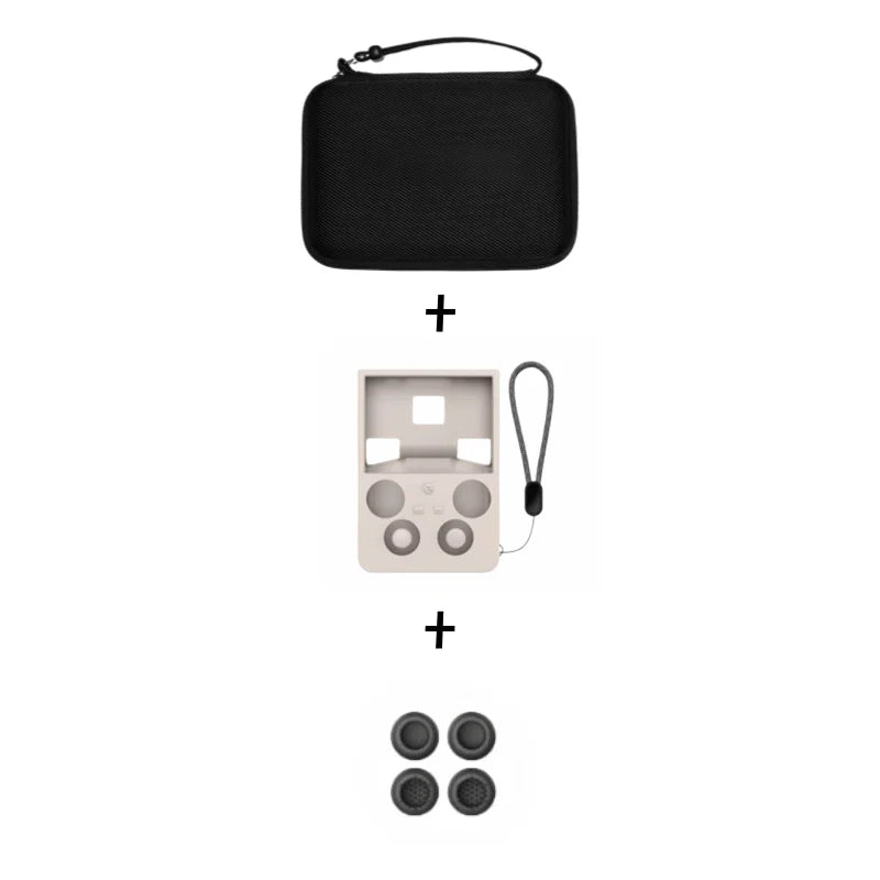 3in1 Protective Kit for Anbernic RG477V Silicone Protective Case & Handheld Console Carrying Bag and Button Caps