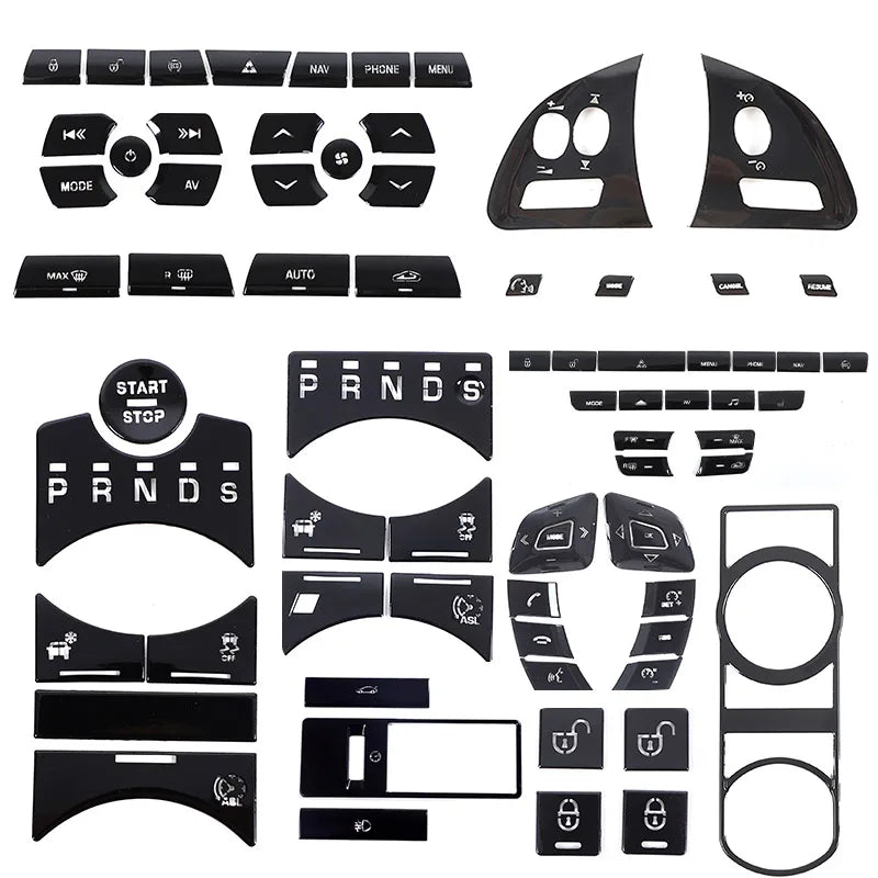 For Jaguar XF XJ 2010-2019 Black Button Stickers Black Cover