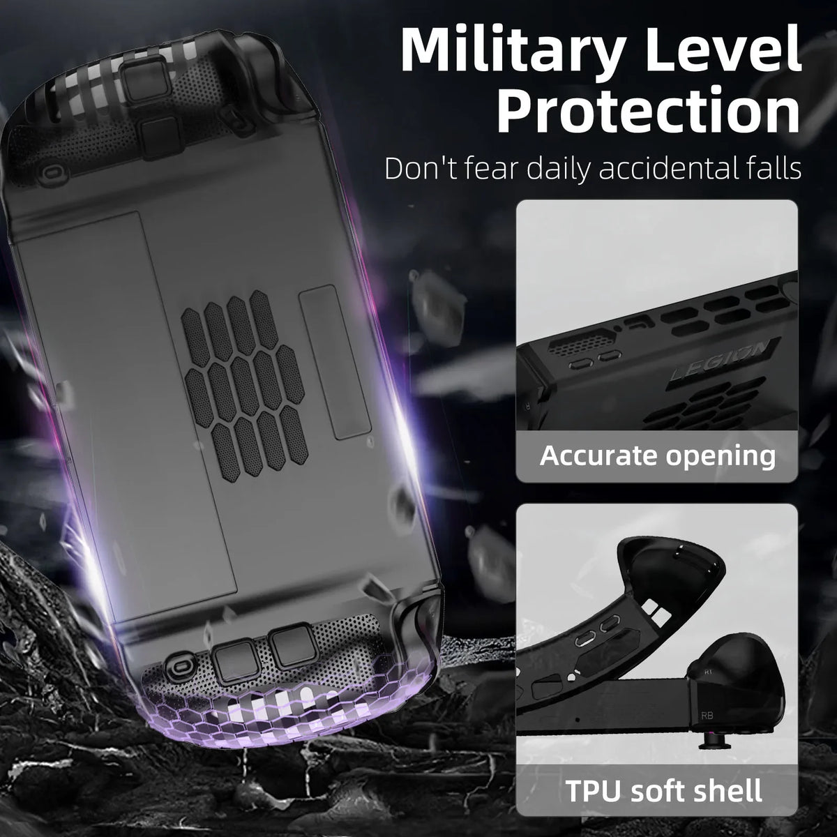 TPU Case for Lenovo Legion Go 2 Anti-Slip Ergonomic Grip Gam