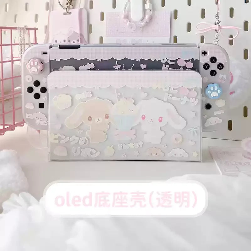 Original Design Girl Heart Dessert Rabbit Cute Switch Protective Case Oled Soft Shell Ns Anime Handle Shell Animation Surroundin