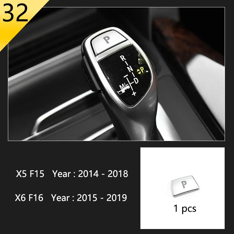 Chrome Car Styling Interior Button Panel Decoration Cover Trim Sticker frame For BMW X5 X6 F15 F16 2014-2019 Auto Accessories