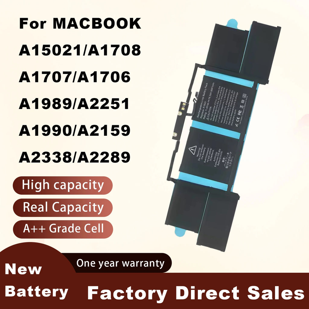 DXT New Laptop Battery For Macbook Pro 13 A1502 A1706 A1989 