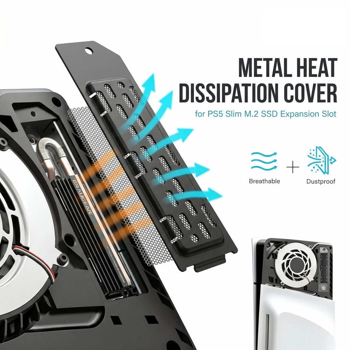SSD Heatsink Dust Cover For PS5 Slim/Pro Console M.2 SSD Ext
