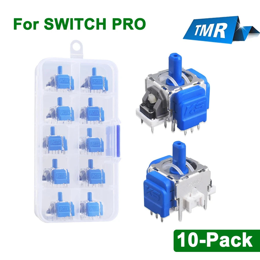 10-Pack TMR Electromagnetic Hall Effect Joystick Replacement 3D Analog Stick Dual Sense Controller for PS5/PS4/SWITCH PRO/XBOX