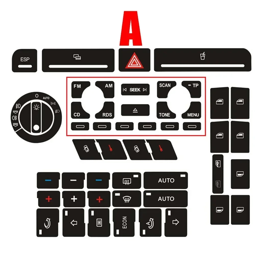 1pcs Set Button Repair Decal Sticker Door Lock Window Air Co