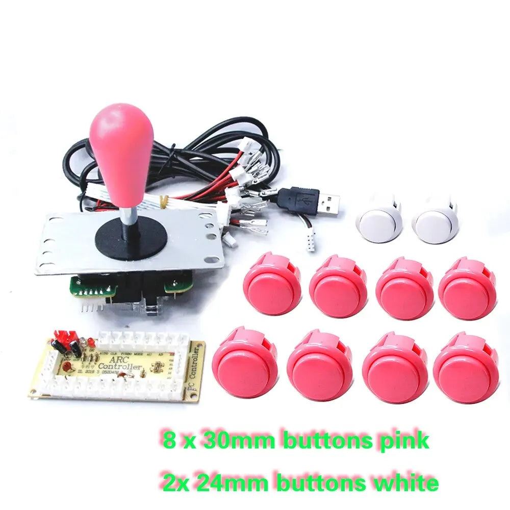 Copy SANWA Game Machine Arcade Console DIY Kit 8 Way Joystick Push Buttons For PC Raspberry Pi Zero Delay USB Board Controller