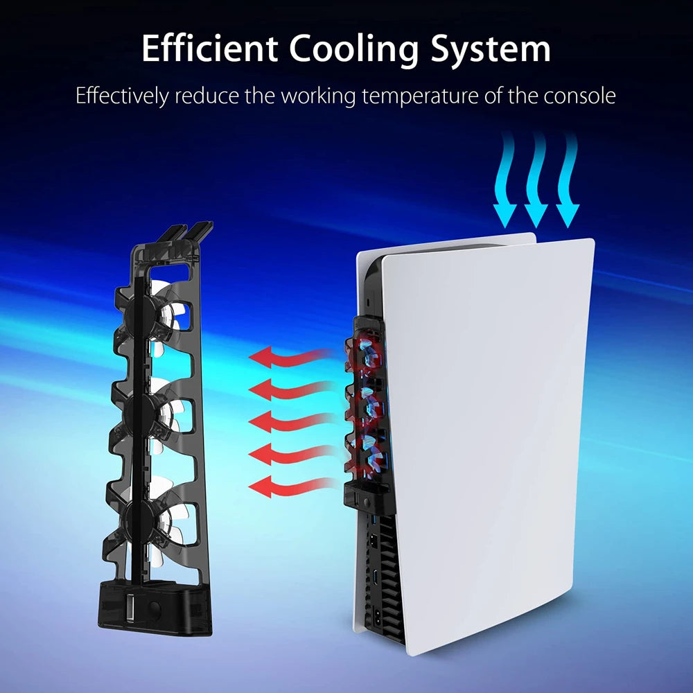 For PS5 Accessories Cooling Fan with LED Light for Playstati