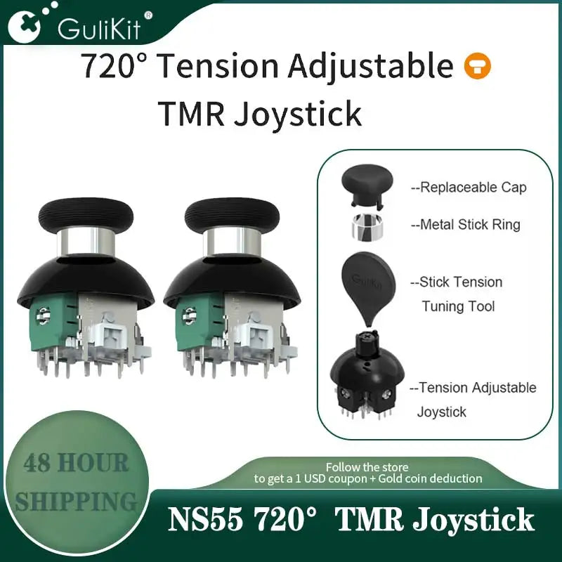 Gulikit 720 Tension Adjustable TMR Joystick NS55 Replacement