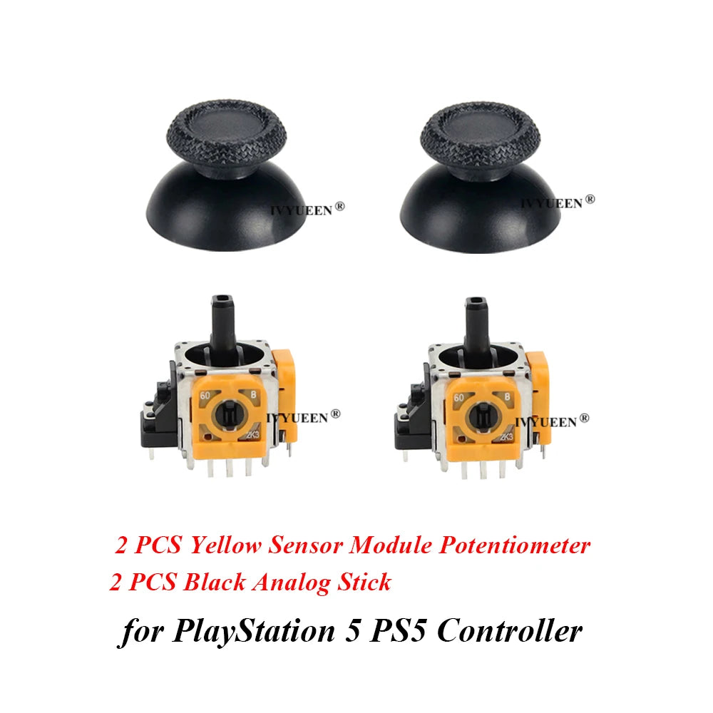 IVYUEEN Joysticks Replacement for Playstation 5 DualSense PS5 Controller 2K3 Ohm Analog Stick 3D Thumbstick Repair Parts Kit