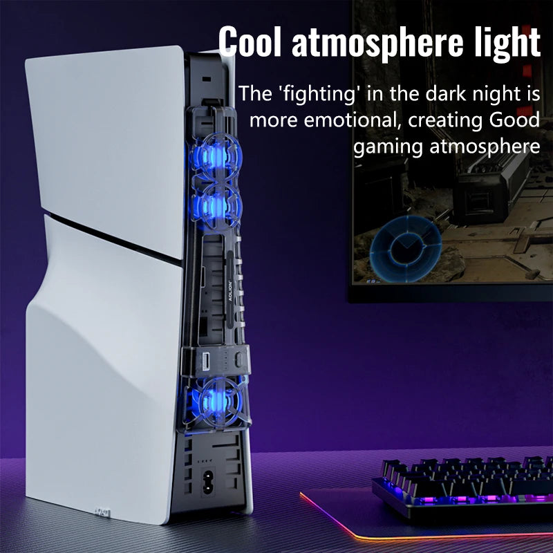Adjustable Efficient Cooling Fan For PS5 Pro Host With LED L