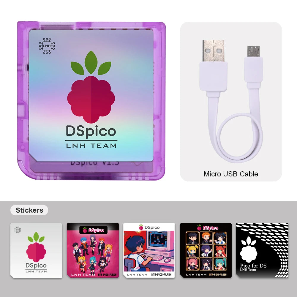 Colorful RP2040 Dspico Game Card Reader MicroUSB White PCBA for Nintendo NDS NDSL DSi 3DS NEW 3DS XL Consoles