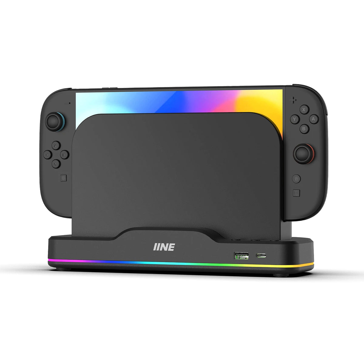IINE RGB Cooling Fan for Switch 2 Dock/ns2/Switch2 RGB Lighting Quick cooling Perfect Fit Dual Fans