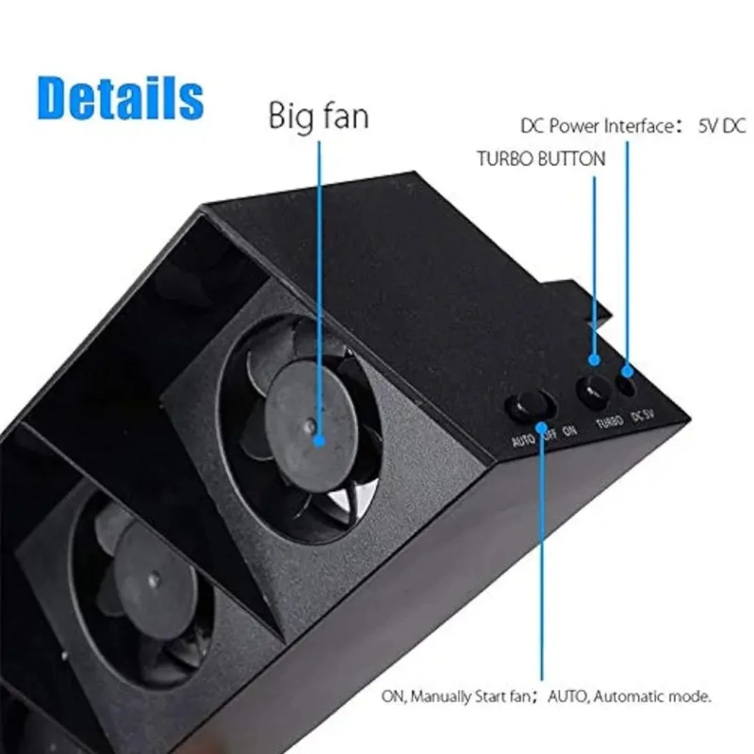 Cooling Fan For Playstation 4 USB External Cooler 5 Fans Tur