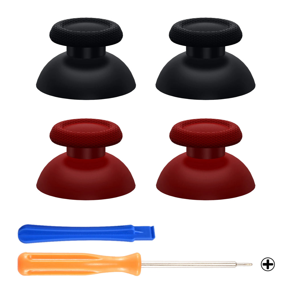 eXtremeRate Black 2 Pairs Universal Replacement Thumbsticks for PS5 for PS4 All Model Controllers Custom Analog Stick Joystick