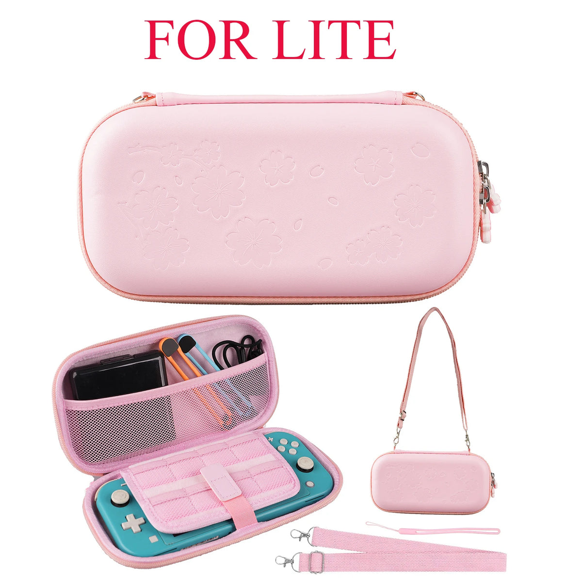 PU Waterproof Pouch Case Storage Traveling Cover Box for Switch Lite Sakura Pink Shell Portable Carrying Bag For Switch OLED