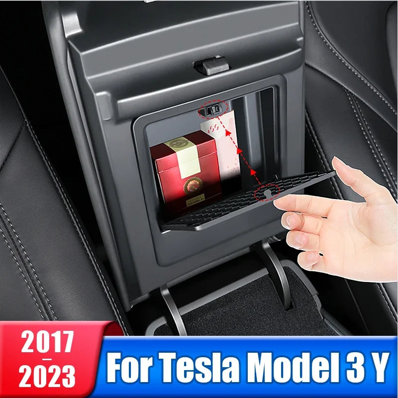 For Tesla Model 3 Y 2019 2023 Car Center Console Armrest Cas