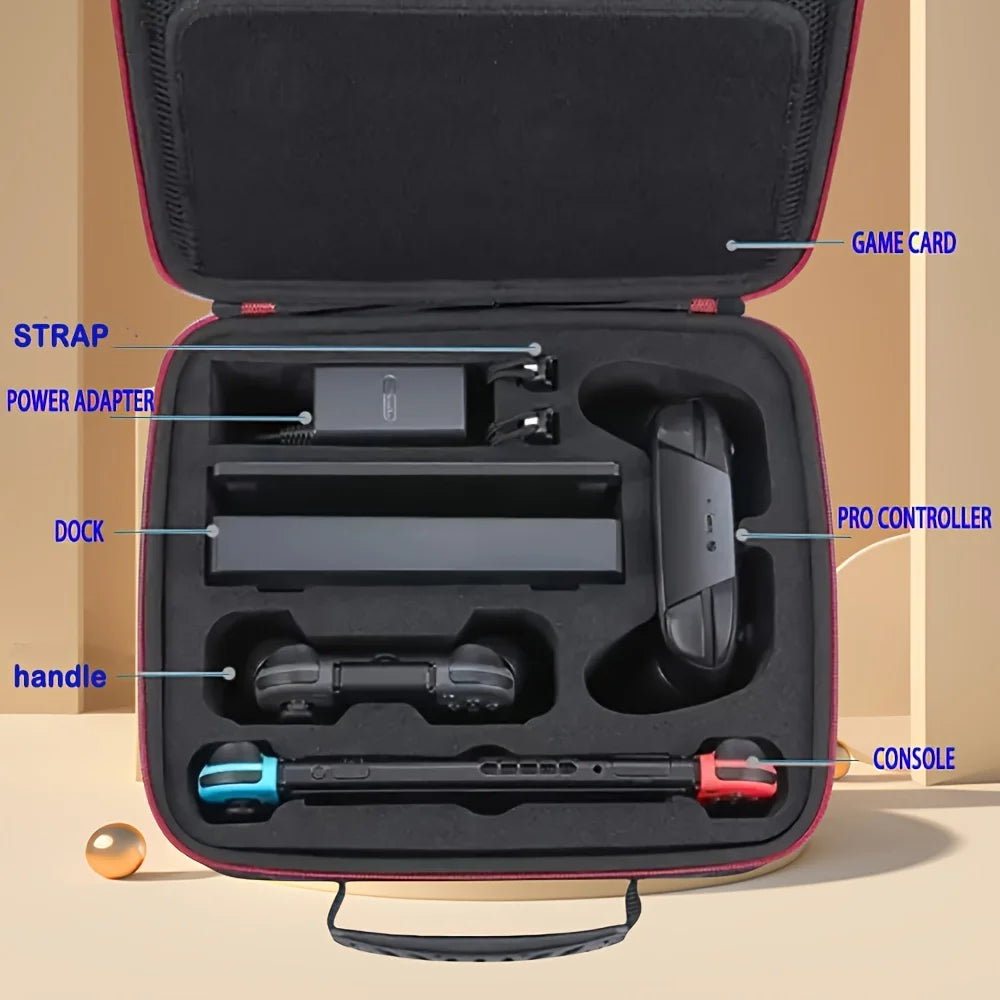 Hard Shell Carrying Bag For Switch Console & Accessories&Gam