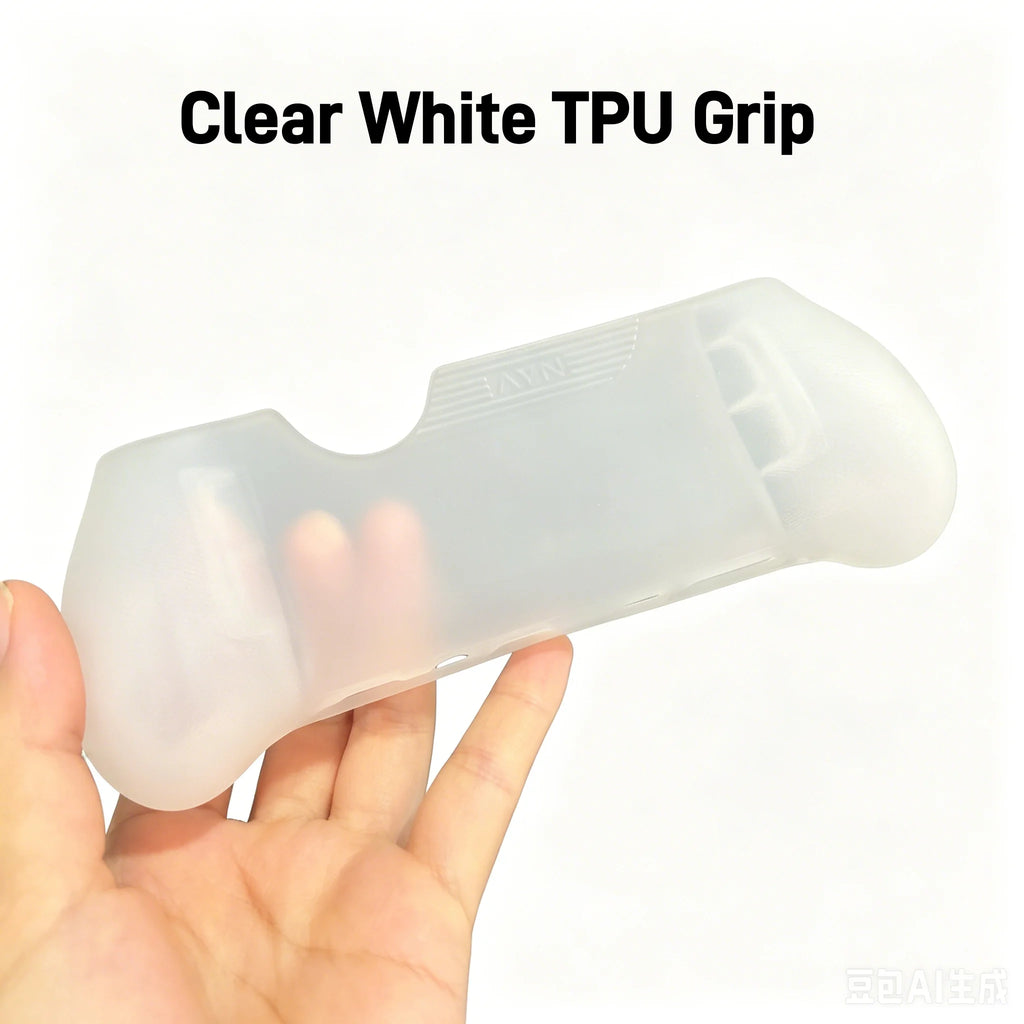 For AYN THOR Handheld Game Console - White TPU Grip + Hard C