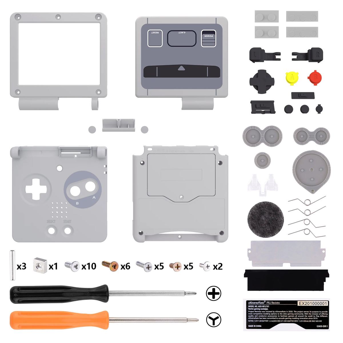 eXtremeRate IPS Ready Upgraded Custom Replacement Housing Shell for Gameboy Advance SP GBA SP for IPS & Standard LCD